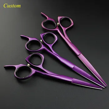 

Custom professional japan 5 5.5 6 inch violet hair scissors cutting barber makas hair salon scissor shears hairdressing scissors