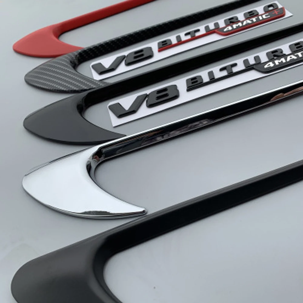 

2pcs Carbon Car Fender Sticker For AMG Mercedes V8 BITURBO 4MATIC W202 W176 W207 W212 W211 W210 W205 AMG CLA CLS Accessories