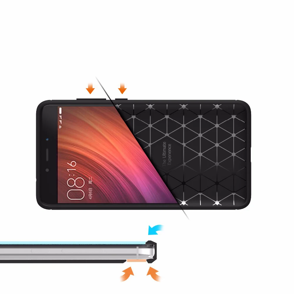 Case For Xiaomi Redmi Note 4 4X 5.5'' Brushed Armor Shockproof Soft TPU Case for Xiaomi RedMi Note 4 Pro Prime Cover 6