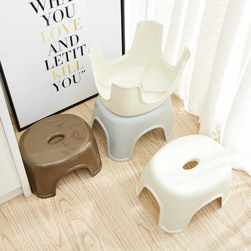 Fashion Simple NonSlip Bathroom Stool Thick Plastic Function Shower Stool Creative Small Bench Bathroom Furniture Home Furniture