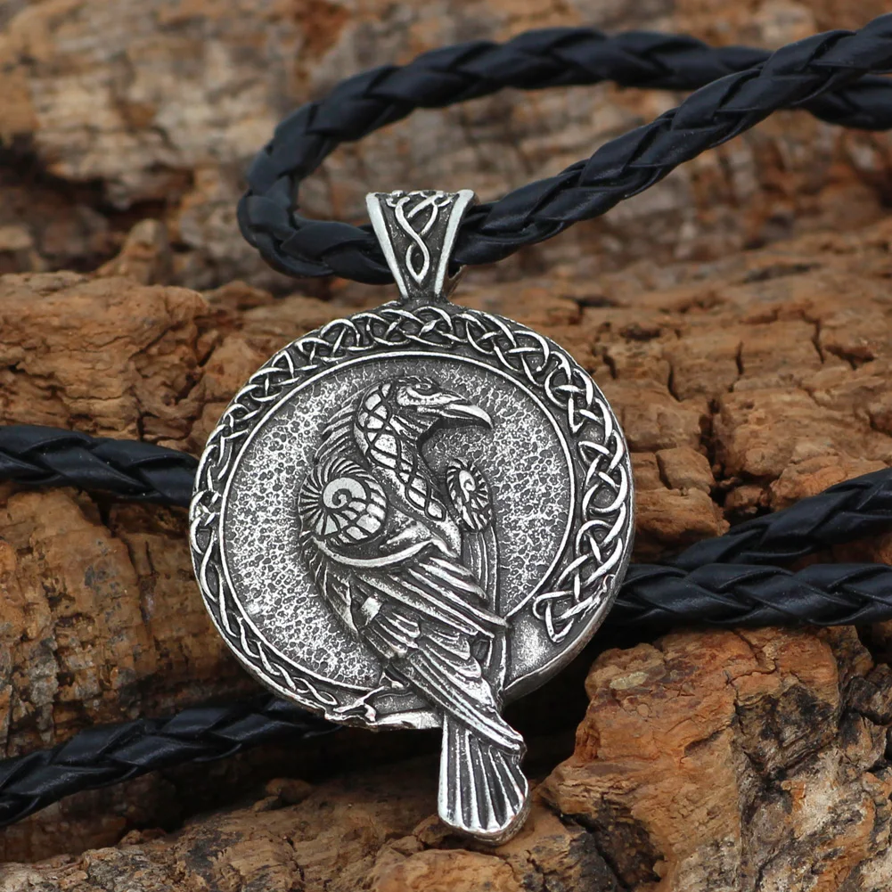 Норвежский викинг тройной Рог Odin Ворон Huginn и Muninn Амулет ожерелье с подвеской в