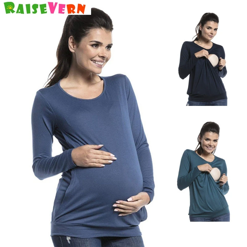 Buy Women Pregnant Maternity Nursing T Shirts Long