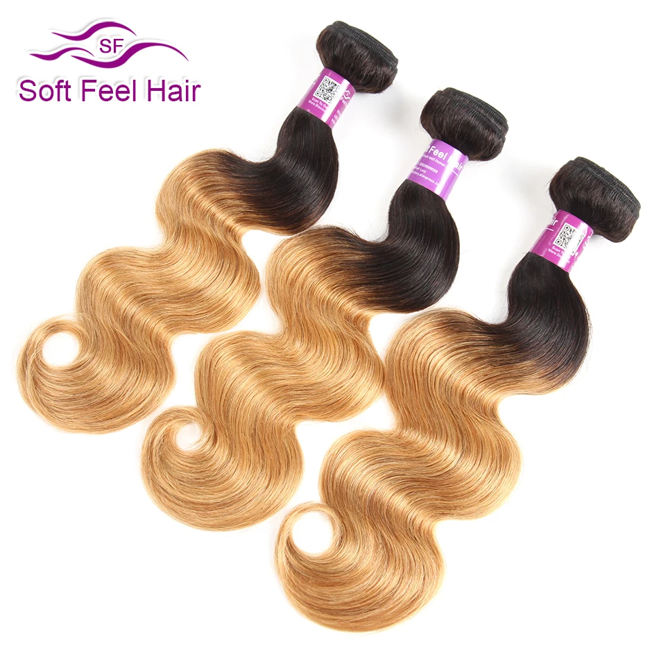Soft Feel Hair Honey Blonde Ombre Bundles With Closure Remy T1B/27 Ombre Brazilian Body Wave Human Hair 3/4 Bundles With Closure Soft Feel Hair Honey Blonde Ombre Bundles With Closure Remy T1B/27 Ombre Brazilian Body Wave Human Hair 3/4 Bundles With Closure