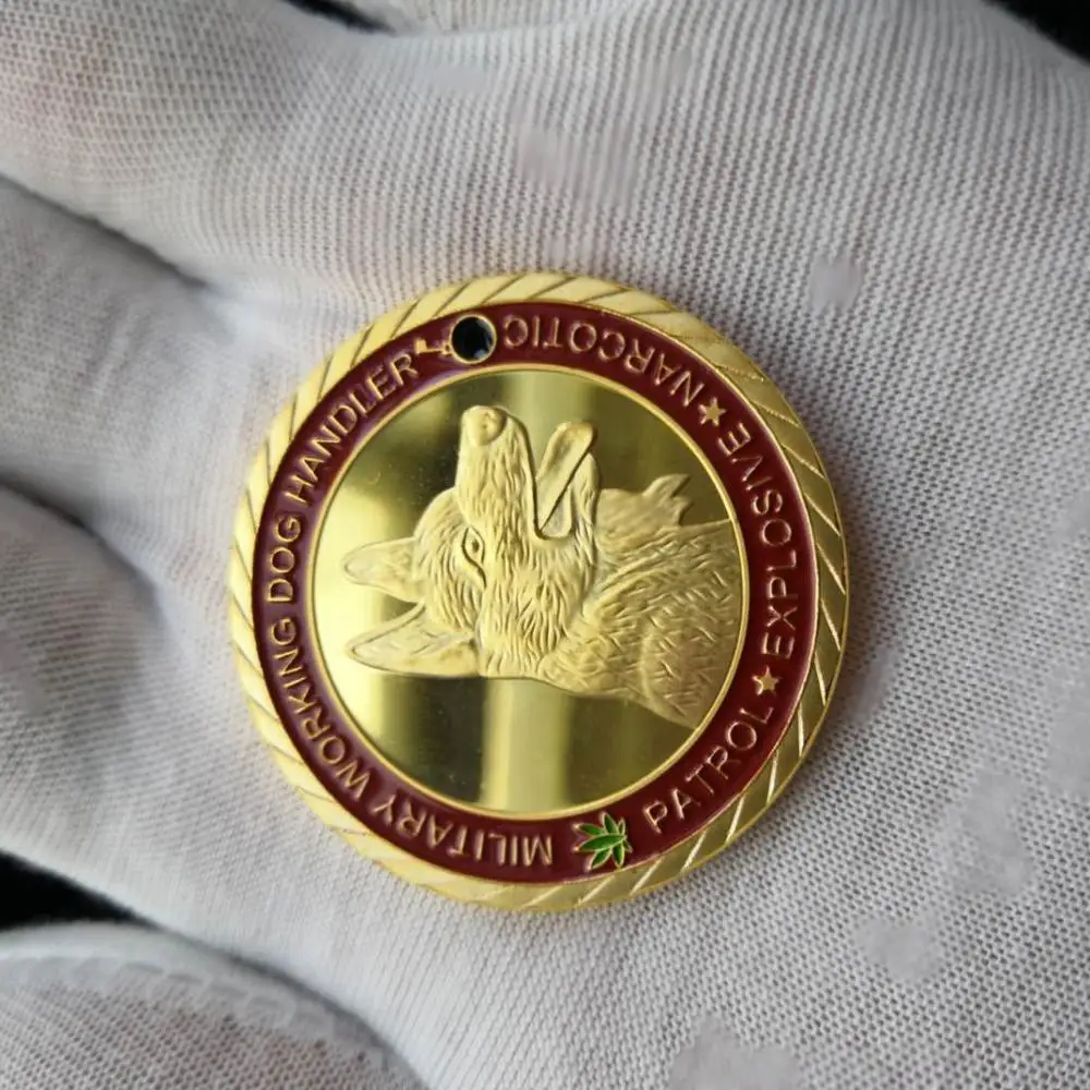 

Military and Police - Working Dog K9 Handler Challenge gold plated Coin souvenir coins