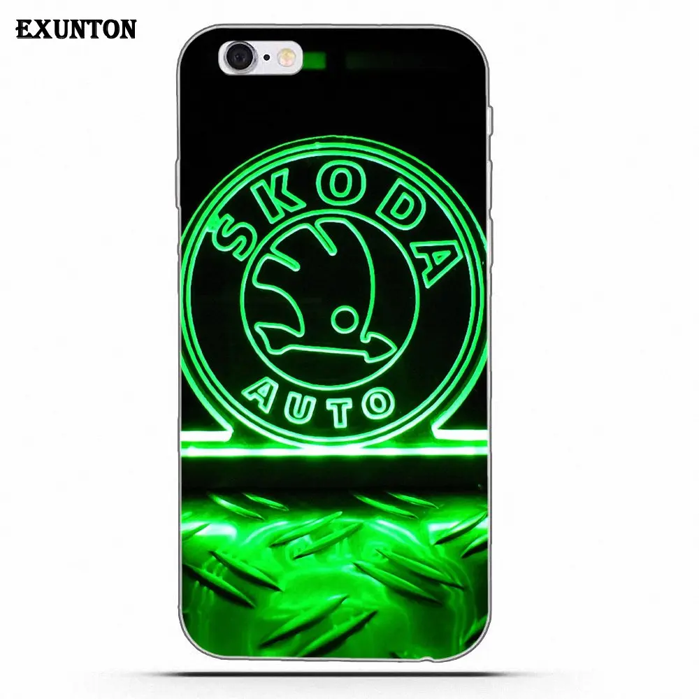 Мягкий модный логотип Skoda для Apple iPhone 4 4S 5 5C SE 6 6S 7 8 Plus X для Apple iPhone 4 4S 5 5C SE 6 6S 7 8 Plus X