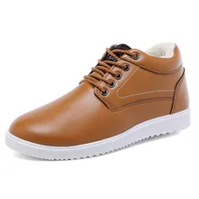 Hiver Chaud Hommes Bottes de Neige De Velours PU En Cuir Bout Rond Lace Up Loisirs Cheville Bottes Pour Hommes c306 15