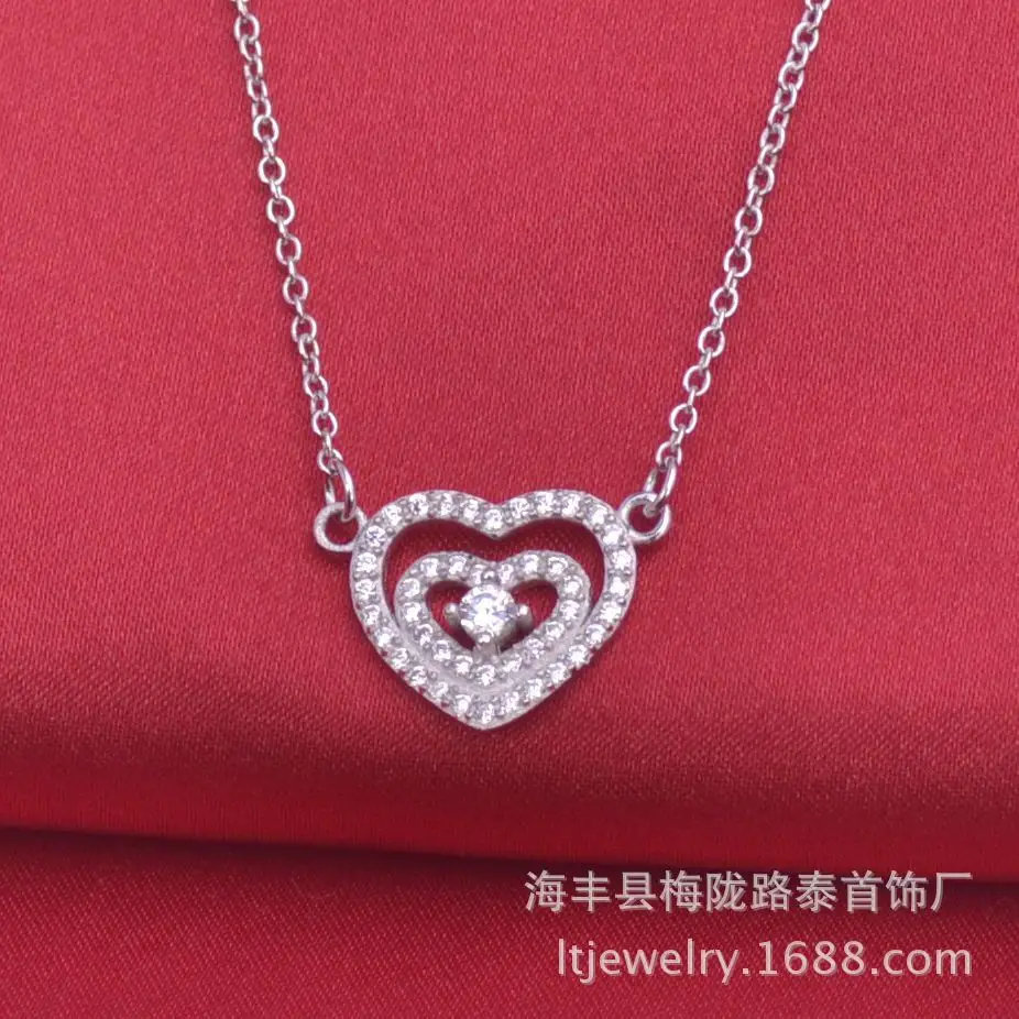 

HWPE14655 Heart pendant 925 sterling silver necklaces jewelry,