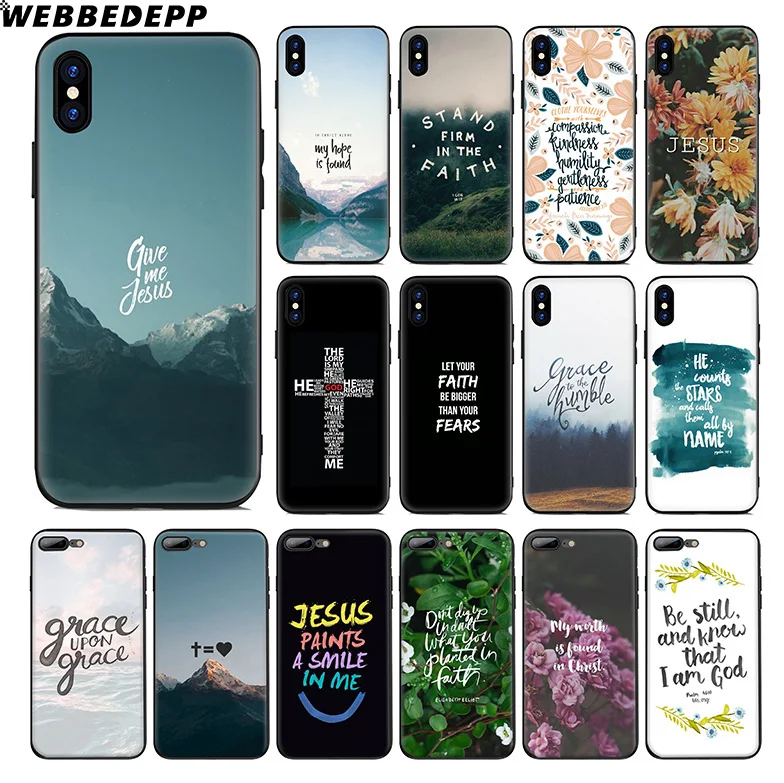 WEBBEDEPP Bible Verse Jesus Soft Silicone Case for Apple