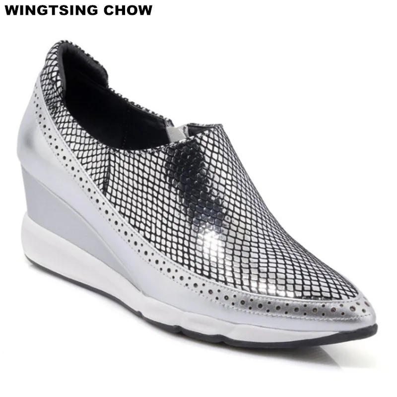 

New Autumn Snake Style Wedge Shoes Women Slip On Pointed Toe High Heel Women Shoes High Heels Casual Comfort Ladies Shoes
