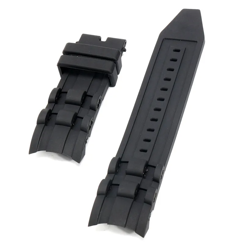 26 мм силиконовый резиновый ремешок для часов черный роскошный мужской браслет для наручных часов Замена мужской т-ремешок без пряжки для/Invicta/Pro/Diver