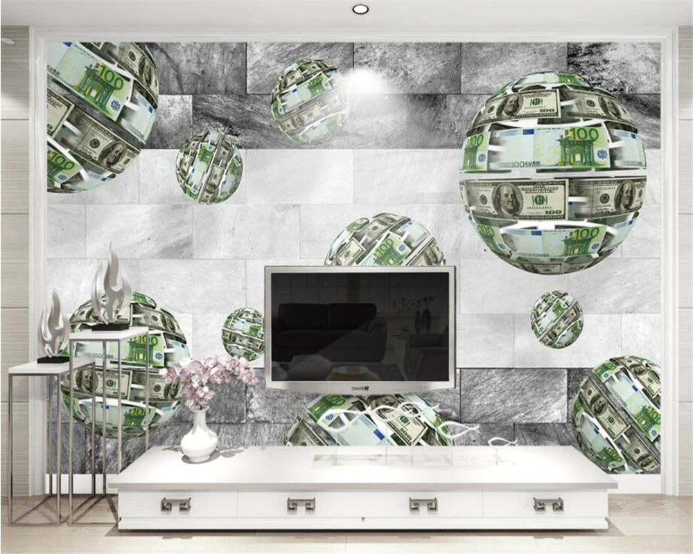Beibehang Custom Wallpaper 3d Dollar Ball Abstract Creative Space Tv Background Wall Living Room Bedroom Mural 3d Wallpaper Custom Wallpaper 3d Wallpaperwallpaper 3d Aliexpress