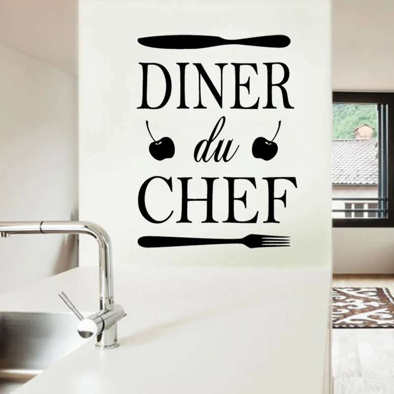 KUCADA diner шеф повар настенные наклейки для украшения дома кухня Наклейка Съемный