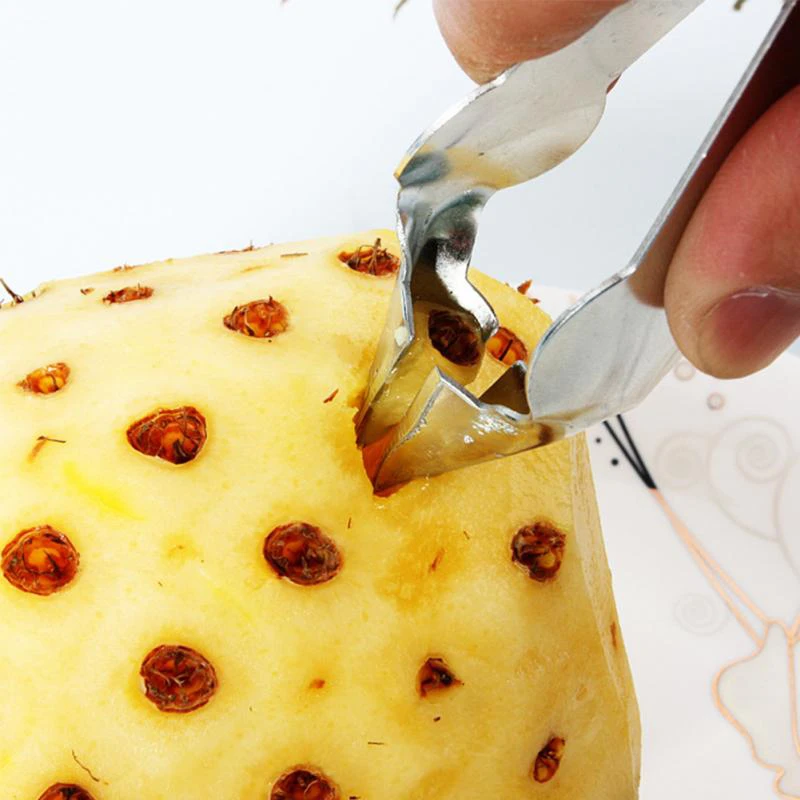 

New Creative Quick Practical Stainless Steel Cutter Pineapple Eye Peeler Pineapple Seed Remover Clip Home Kitchen Fruit Tools