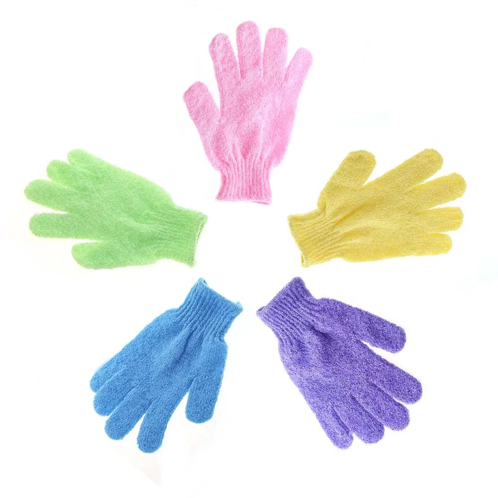 

Shower Bath Gloves Exfoliating Wash Skin Spa Massage Scrub Body Scrubber Glove 5 Colors Freeshipping