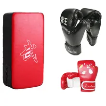 Дети Детские Боксерские перчатки тайский кик боксинга, макивары Муай рычаг Удар ММА для тхэквондо мишень для ног и Боксёрские перчатки Для мужчин комплект