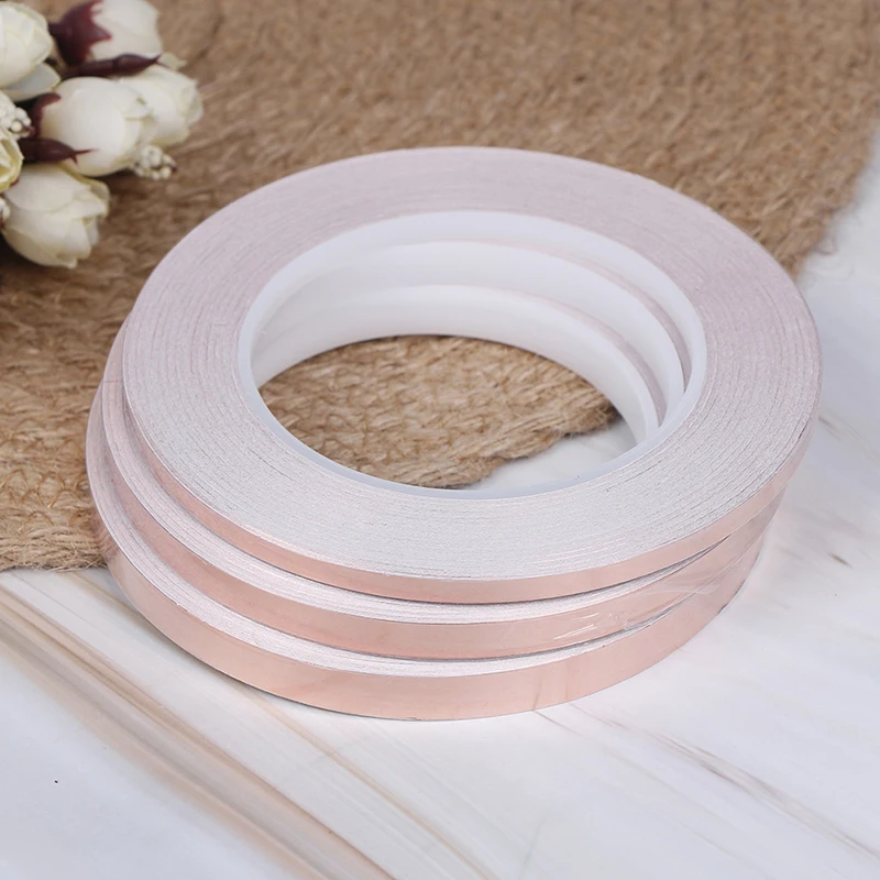 

5/8/10mm Width 30m Length Single Side Conductive Copper Foil Tape CU 99.98% Adhesive Shielding Heat Resist Tape High Quality