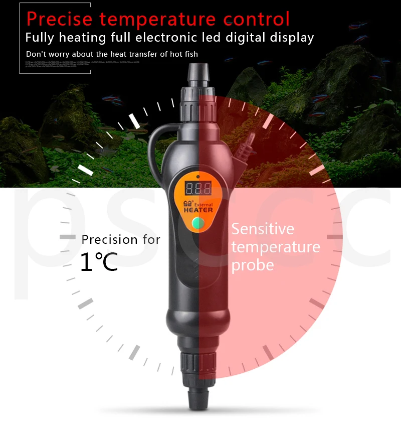 Аквариум Нагреватель с ЖК-индикатором Аквариум Регулируемый внешний нагревательный стержень 20-35 Цельсия 220 В 240 в 300 Вт/500 Вт