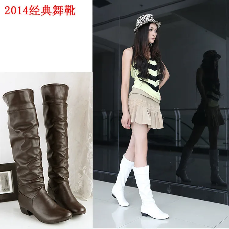 Talon Hiver Automne Bas 2018 Sur Genou Le Lacent Plat Bottes marron Nouveau Style Cuissardes Noir blanc Longues Femmes nvmNO0y8wP