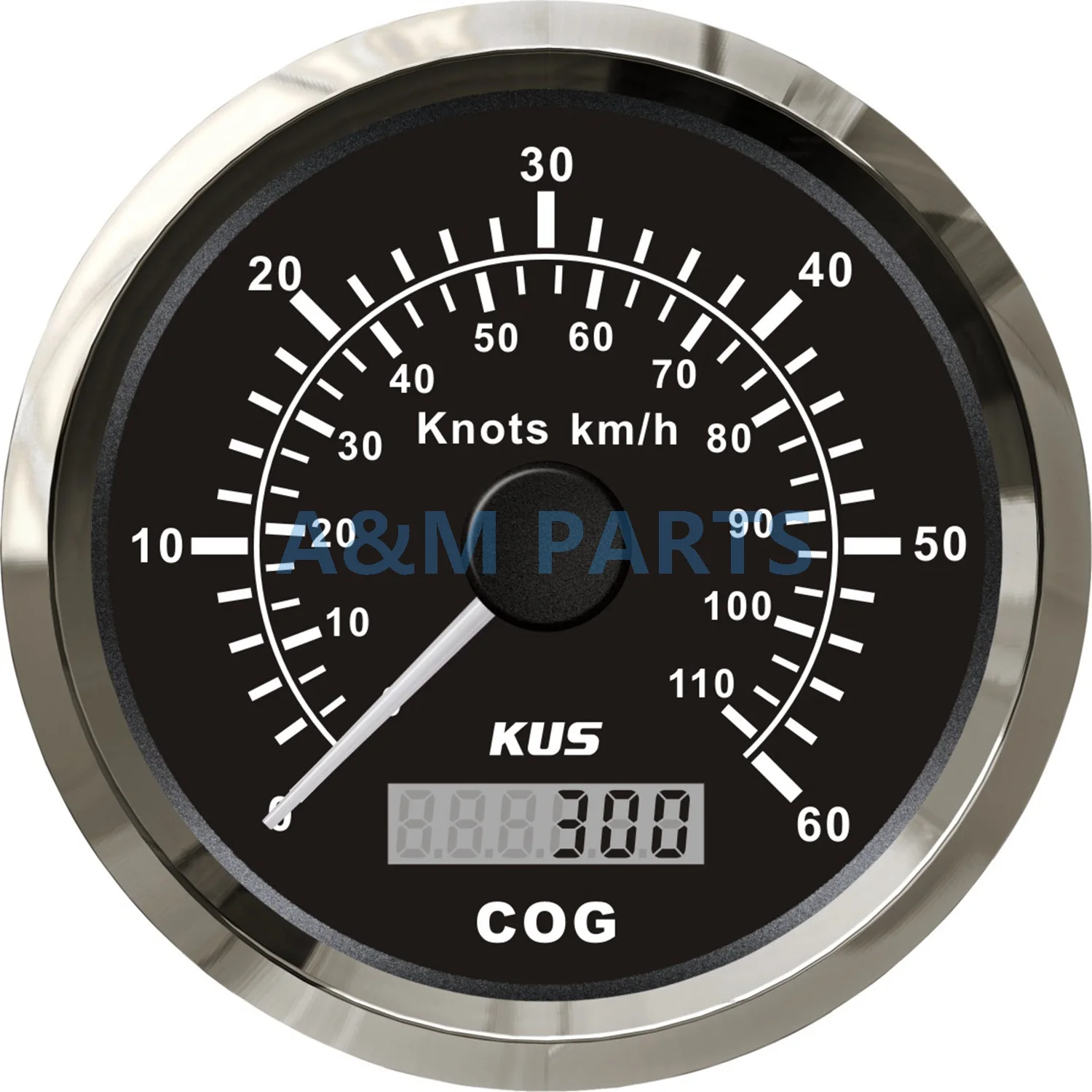 Mercury Inboard Analog Gauges Blk 6K Tach speed temp trim volts oil fuel hour