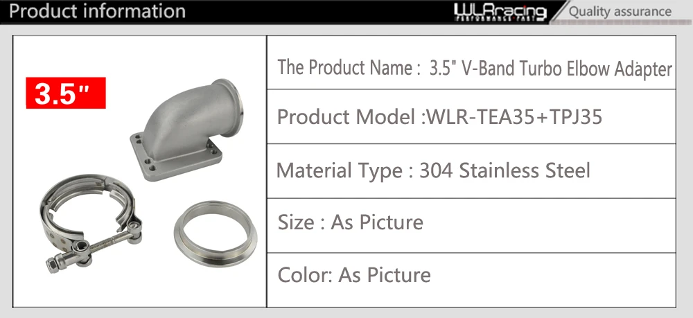 WLR-3," Vband 90 градусов для модели" cast Turbo "локоть переходный фланец 304 нержавеющая сталь+ зажим и фланец для турбокомпрессора T3 T4