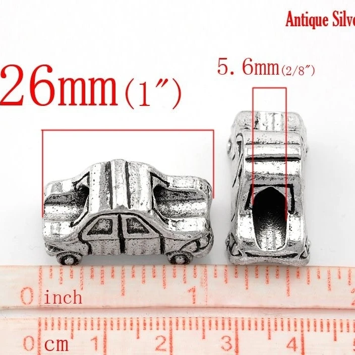 Car Charm Spacer European Bead Compatible for Most European Snake Chain Bracelet (1)