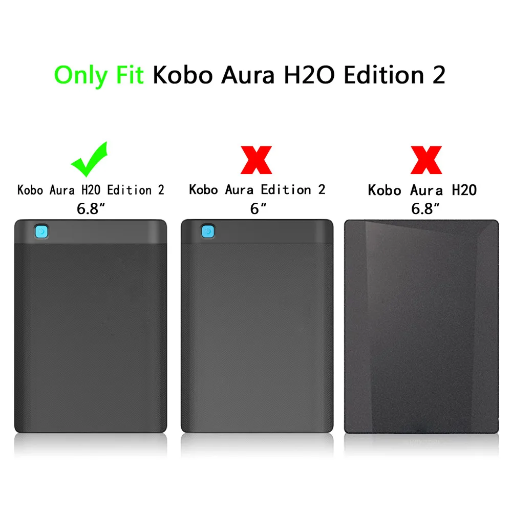 Планшеты защитный чехол смарт кожа в виде ракушки чехол для Kobo Aura H2O Edition 2 6,8 читалка# ZS