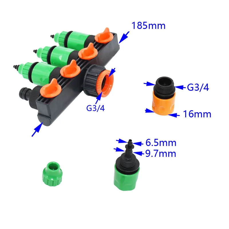Полив садовый кран 4 способа водопроводной воды 1/4 разветвитель орошения 4 способа 8/11 соединитель Адаптер шланги трубы сплиттеры 1 шт