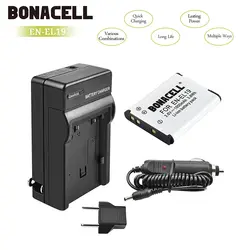 Bonacell 1.0Ah RU EL19 Li-Ion Батарея + Зарядное устройство для цифровой камеры Nikon Coolpix S33 S32 S3600 S3700 S4300 S5200 S6800 S4100 S4150 S4200 S5200