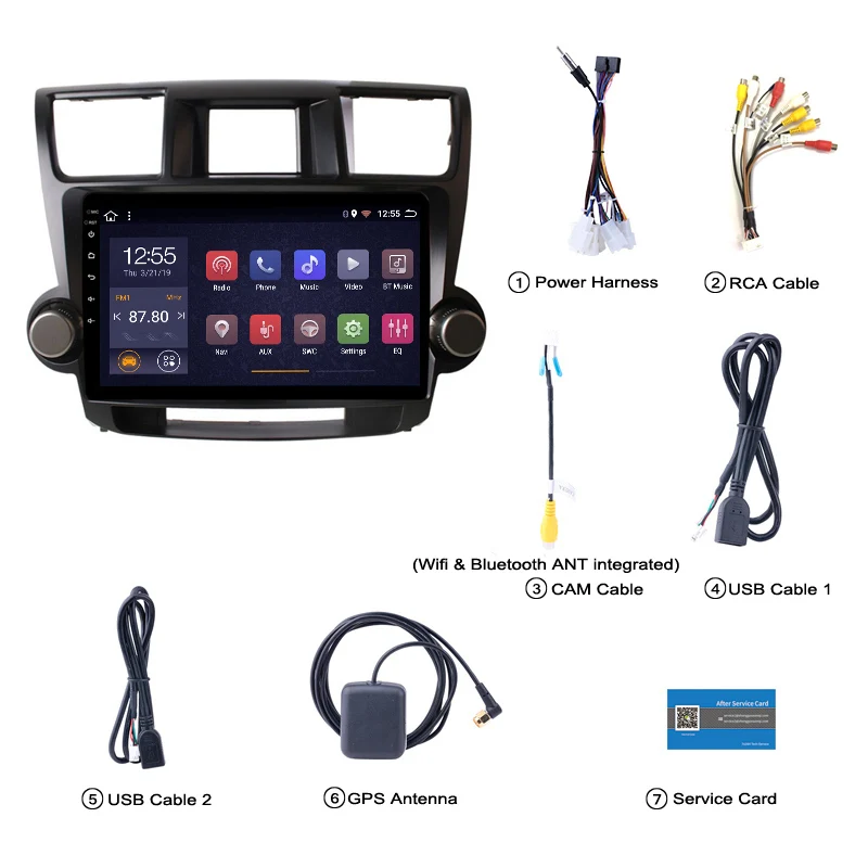 Best 2G RAM 32G ROM 10.1 Inch HD Full Touch Android 8.1 GPS Navigation for Toyota highlander 2009-2014 Stereo System 5