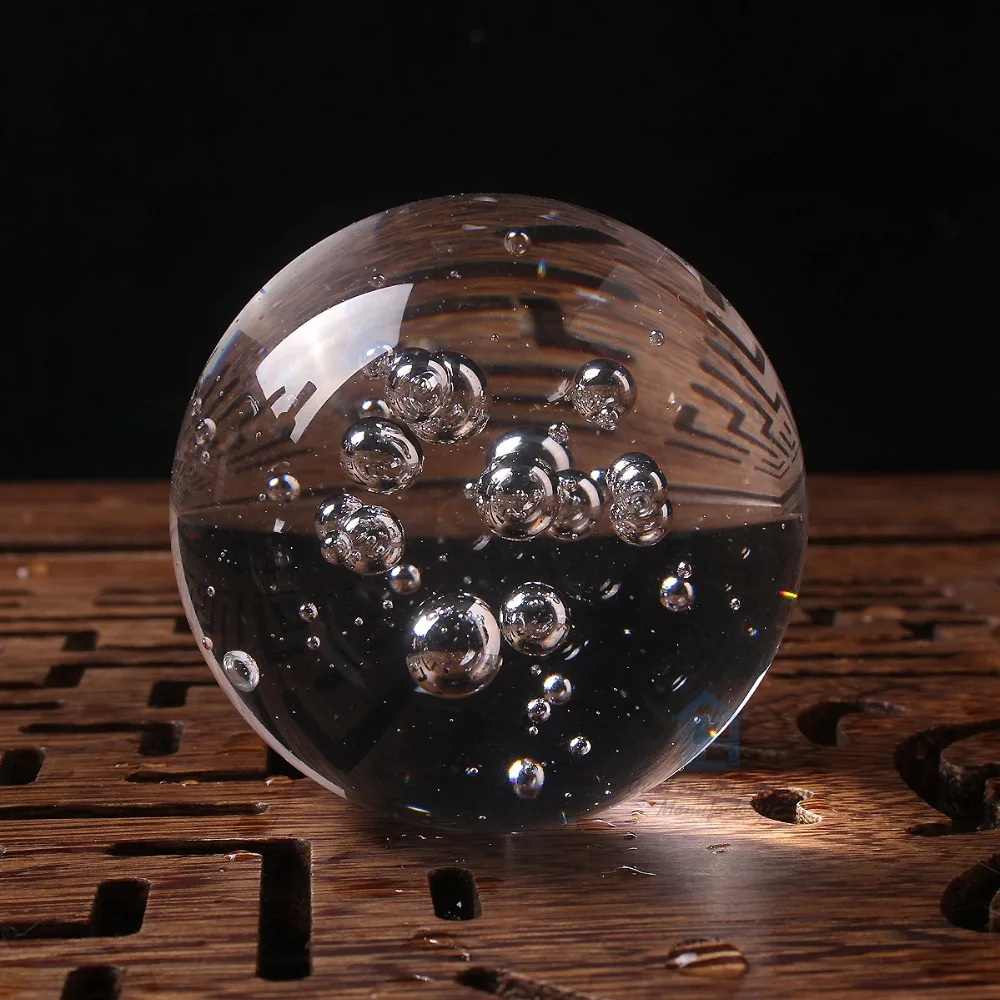 60mm Quartz Crystal Glass Bubble Marbles Globe Balls Paperweight
