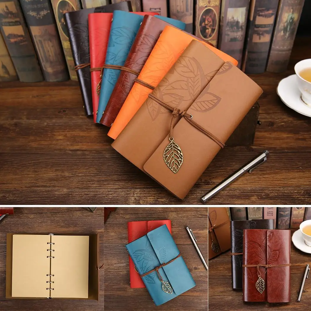 

165mm x 220mm Artificial Leather Cover Retro Style Paper Notebook 0.5kg Travel