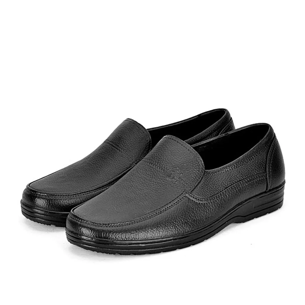 

Men Casual Non-slip Rain Boots Waterproof Chef Shoes Leather Casual shoes Male Flat Lazy Shoes casual fashion Round toe loafers
