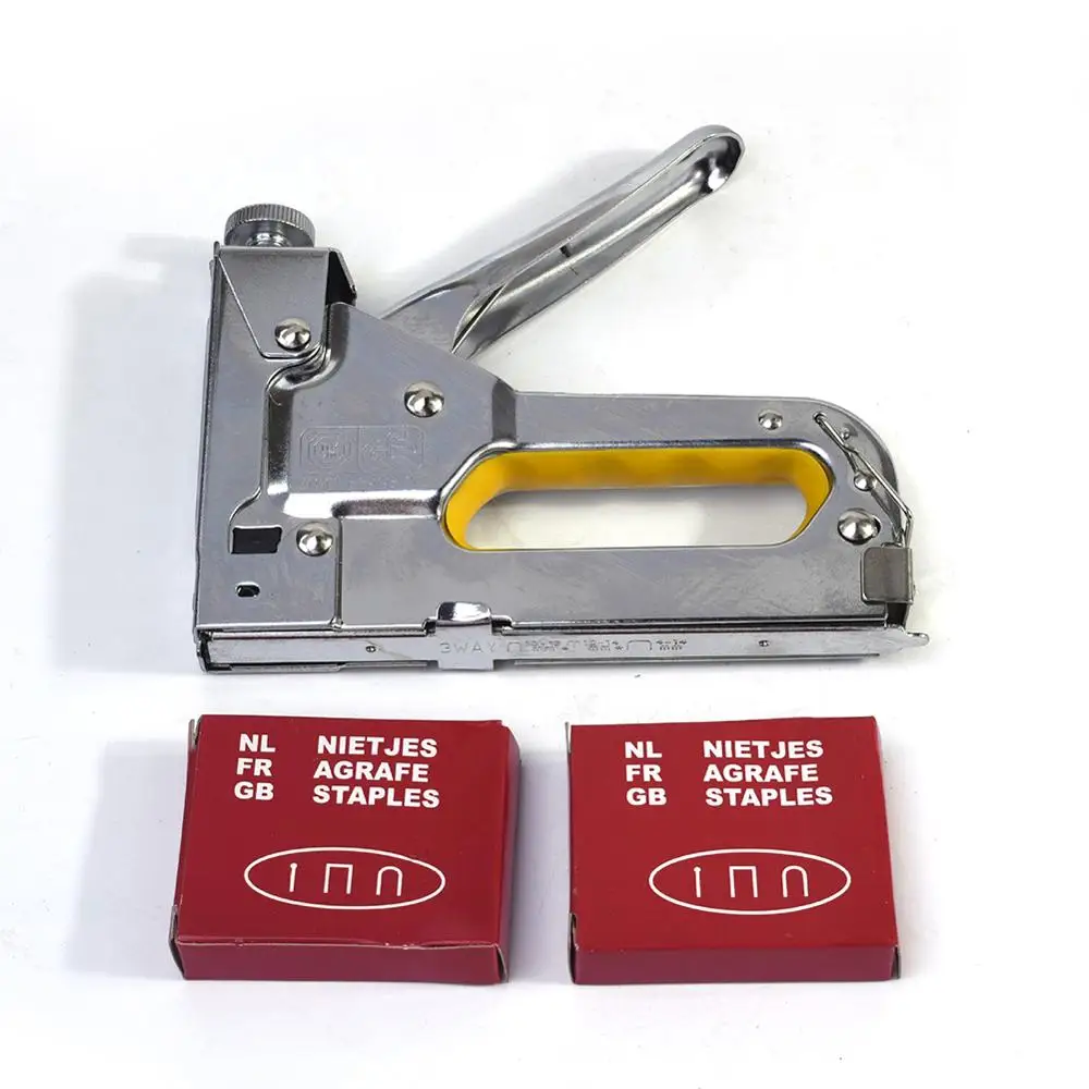 

3 In 1 Manual Nail Gun Heavy Duty Manual Staple Nail Gun Upholstery Tacker Multitool Furniture Stapler Staple for Hobby Art Craf