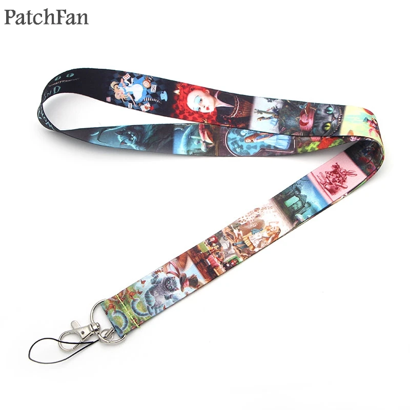 

A0305 Patchfan Newest Alice in Wonderland Lanyard for Key Phones USB Flash Badge ID Cards Holders Neck Straps webbing