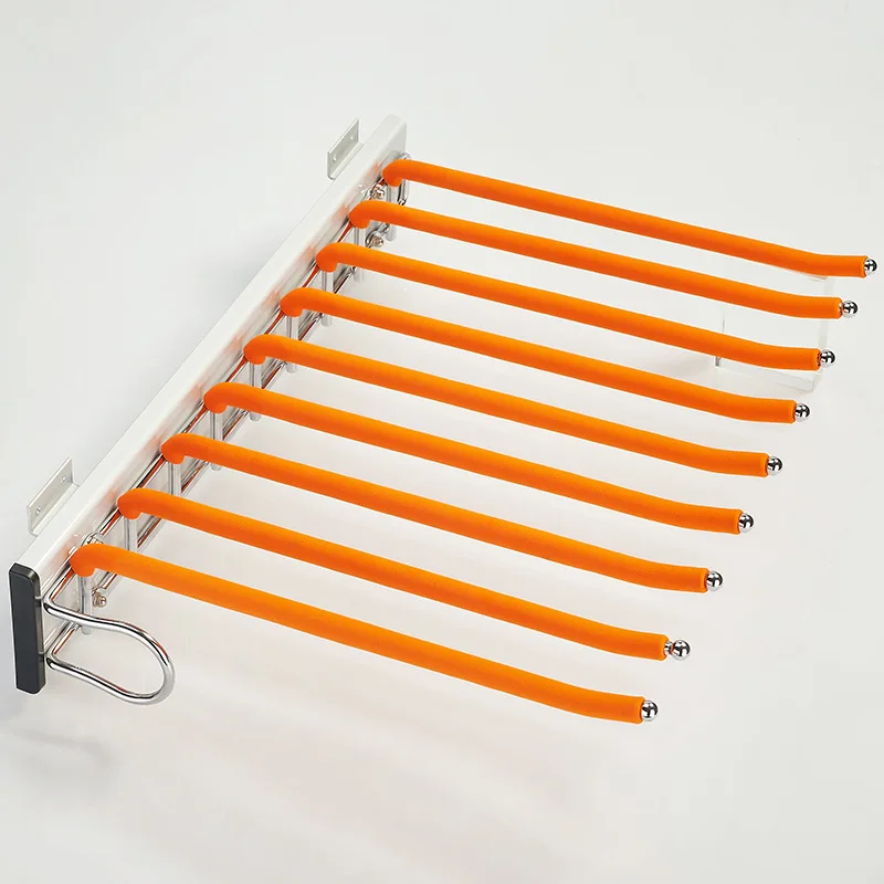 

2018 Fechadura Cadeado Retractable Pants Rack Multi-functional Drawing Black Widening And Thickening Push Pull Clothes Hanger