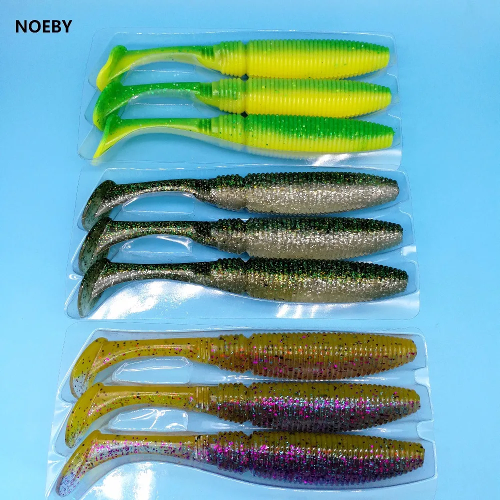 NOEBY 9PCS/LOT Big soft fishing lure 40g/17.5cm Jig Big Lures Magic T
