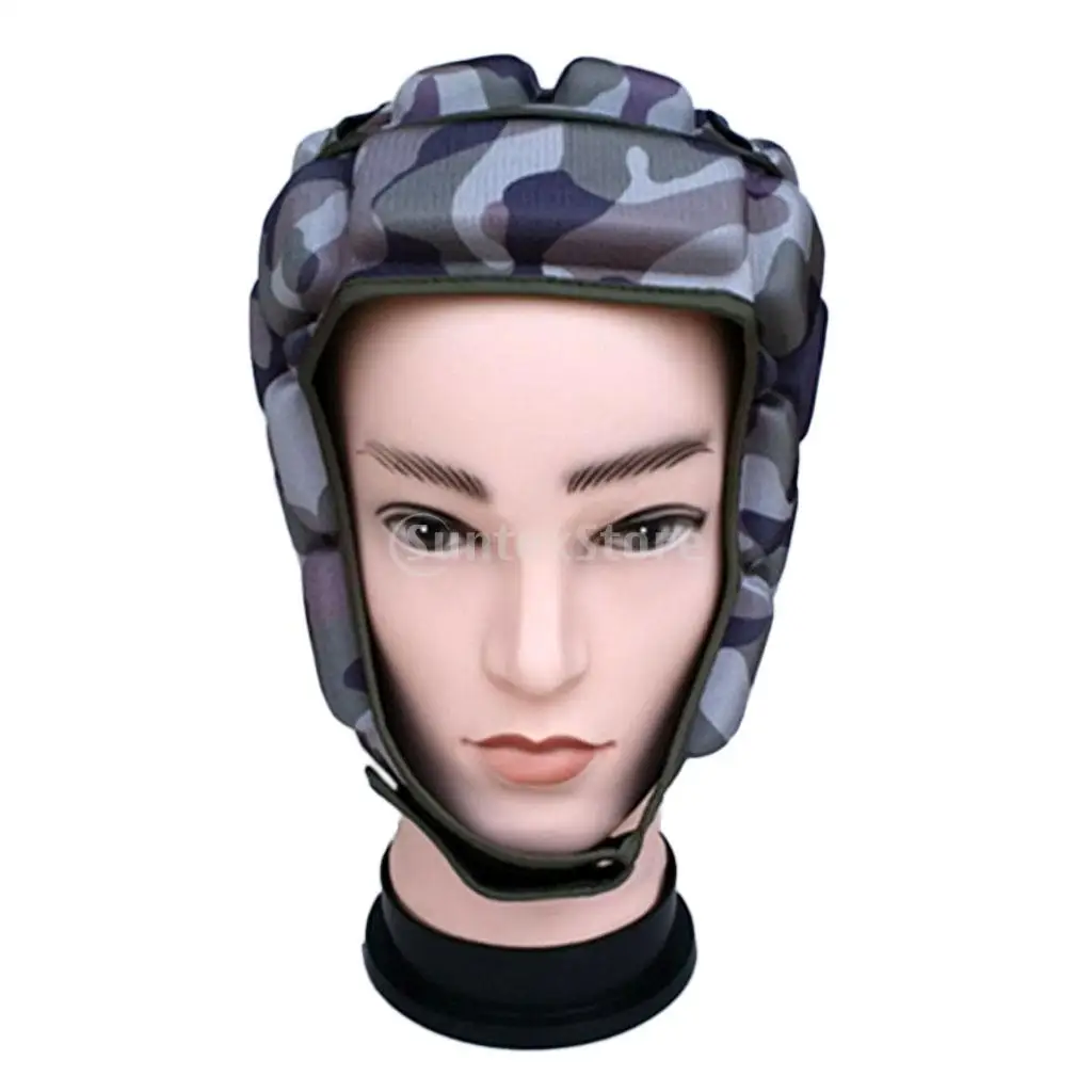 Adult Men's Professional Adjustable EVA Padded Soccer Football Helmet Rugby Goalkeeper Head Guard Protector Hat Gear Equipment