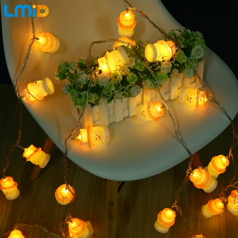 

LMID 5M Christmas Lights AC 220V EU Fairy Snowman LED String Lighting For Holiday Christmas Indoor Garland Party Decoration Lamp