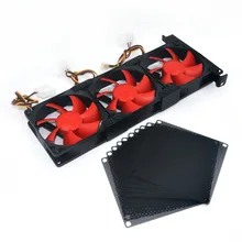 Main box DIY Raphics card Dual Fan Mount Rack PCI Slot Bracket for Video Card +3 80MM PC Case Fan plus 10pcs Filter Dustproof