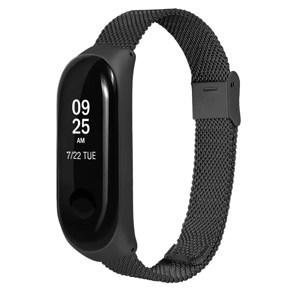 Ремешок из нержавеющей стали mi lanese браслет сменный ремешок для Xiaomi mi Band 3 часы Стильный ремешок для mi Band L0501