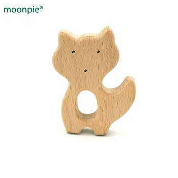 

10pcs handmade fox shaped beech wooden animal teether baby teething wooden toy gift nursing toy baby boy EA225a