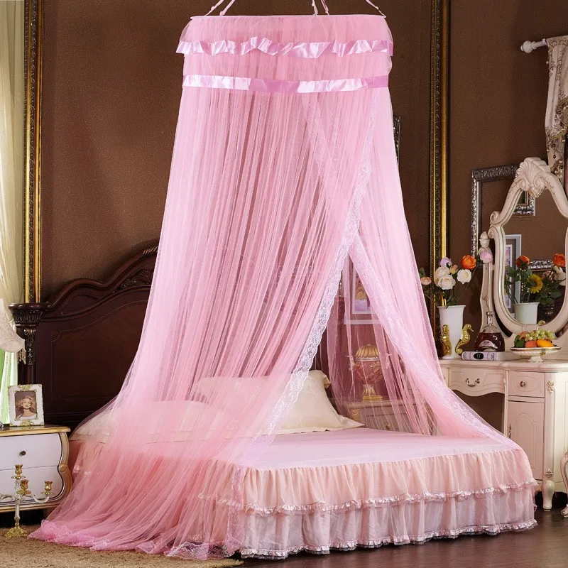 Princess Mosquito Net Luxury Romantic Hung Dome Ceiling Palace Lace
