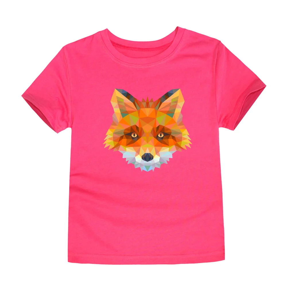 Детские летние хлопковые футболки с короткими рукавами футболки с изображением животных, футболки с изображением волка для мальчиков футболка для девочек Одежда для детей возрастом от 1 года до 14 лет