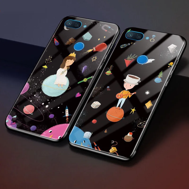 WeeYRN защитное стекло чехол на Xiaomi mi 8 Lite mi 8 Lite силиконовый Жесткий mirror Star Space глянцевый полный 3D чехлы чехол на сяоми ксиоми ми 8 Лайт