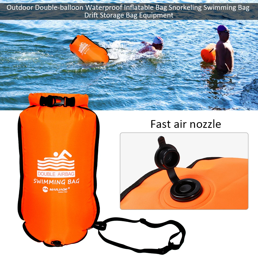 20L надувной открытый надувной плавательный флотационный мешок спасательный буй бассейн сухой водонепроницаемый мешок для спасательный жилет с двойной воздушной подушкой