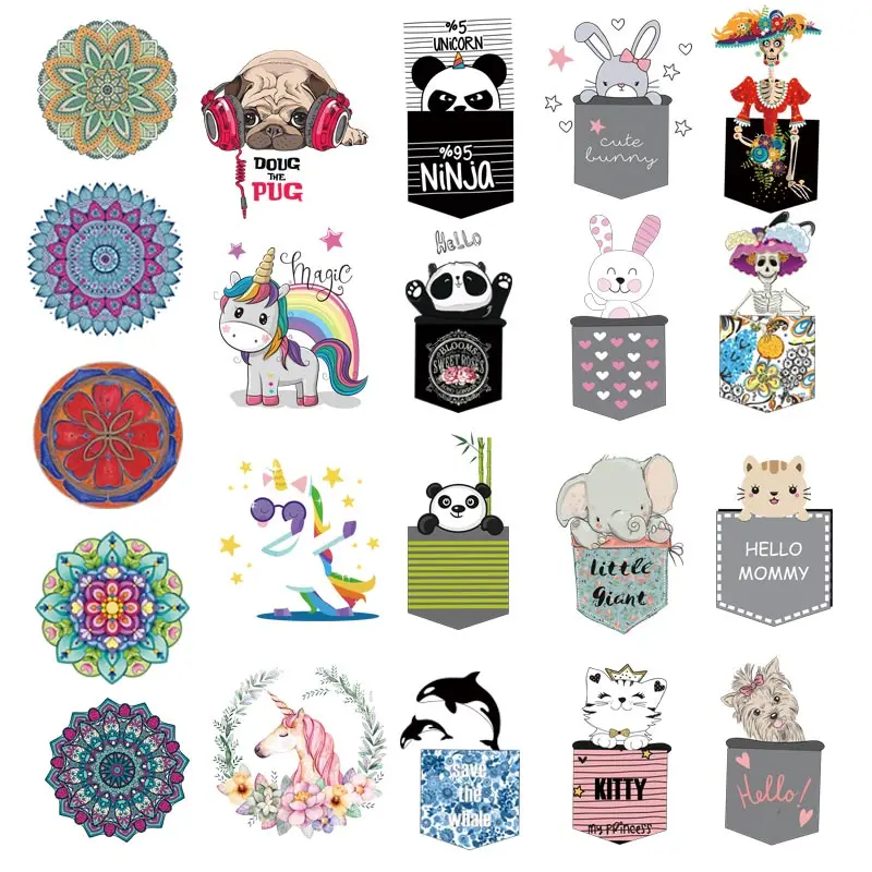 Kawaii Small Cartoon Animal Iron on Transfers for Clothing Cute Iron on Children Patches DIY Accessory Clothes Decoration S-ZH02