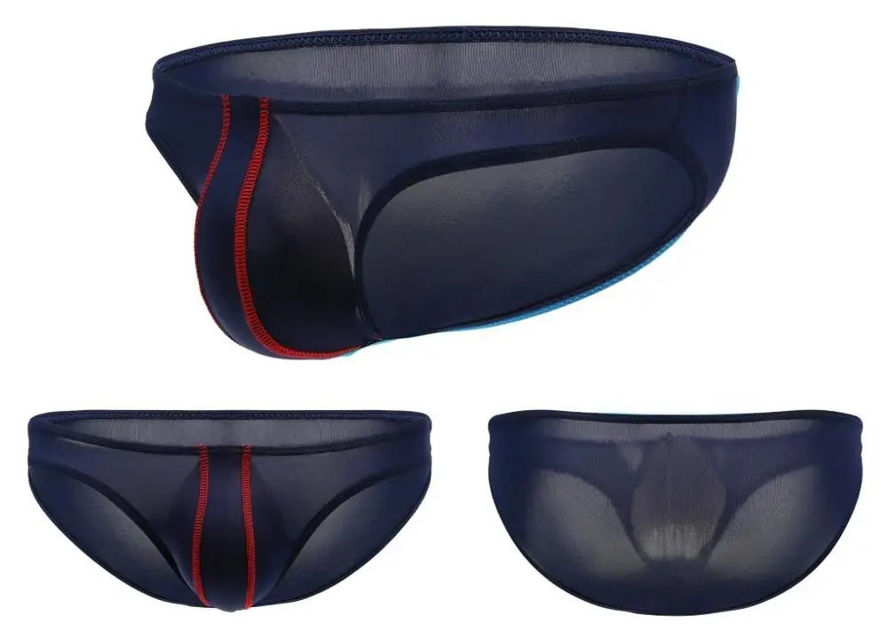

Sexy Gay Underwear Men Briefs Shorts Ice Silk Panties Man Breathable Low Waist U Convex Pouch Underpants Cueca Men's Innerwear