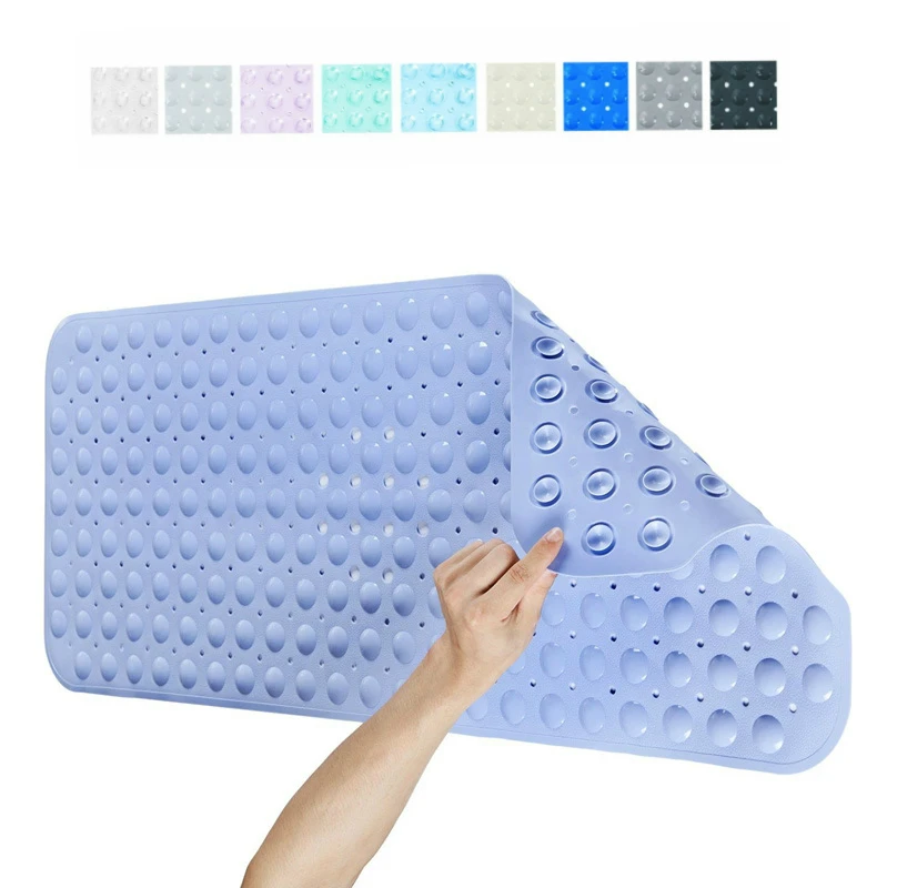 

Advanced Nonslip Bathtub Mat Suction Cups Anti Slip Tape Bathroom Mat Rugs with Drain Holes Machine Washable 2019 Dropshipping