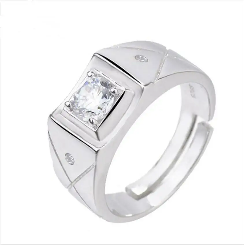 Direct Men's Zircon Ring Four Claw Wedding Ring Exclusive Ring t0530