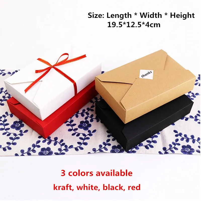 20 шт-19,5*12,5*4 см крафт-бумага коробка черный белый красный торт, печенье, сладости коробки для дня рождения свадьбы праздничная подарочная упаковка